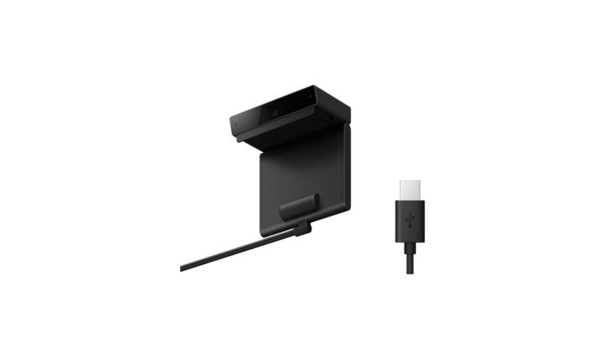 תקריב קדמי של BRAVIA CAM עם כבל USB