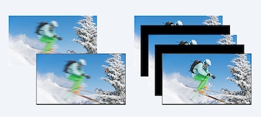 השוואה של סרטון סקי מטושטש עם וללא Motionflow