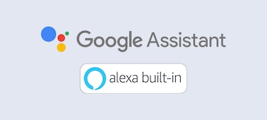 לוגו של Google Assistant ו-Alexa built-in
