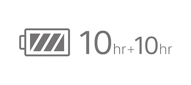 סמל של סוללה ל-1o שעות + 10 שעות