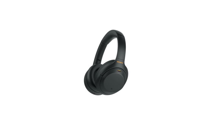 מבט מהצד על אוזניות WH-1000XM4 בצבע שחור