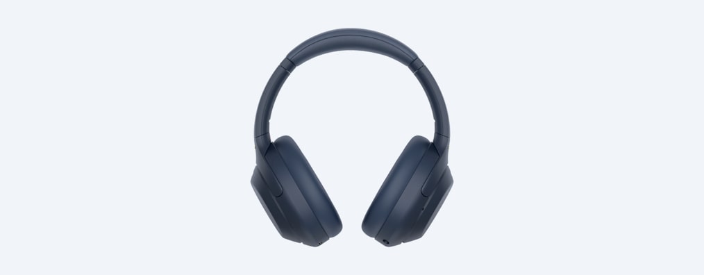 מבט מלפנים על אוזניות WH-1000XM4 בצבע כחול חצות