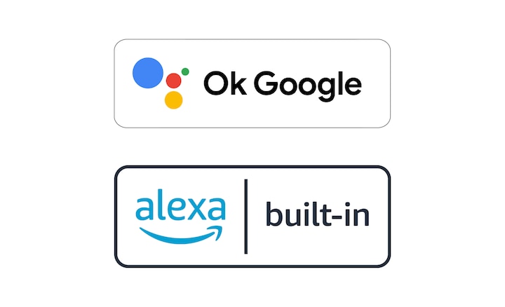 סמלי הלוגו של OK Google ו-Alexa מובנים