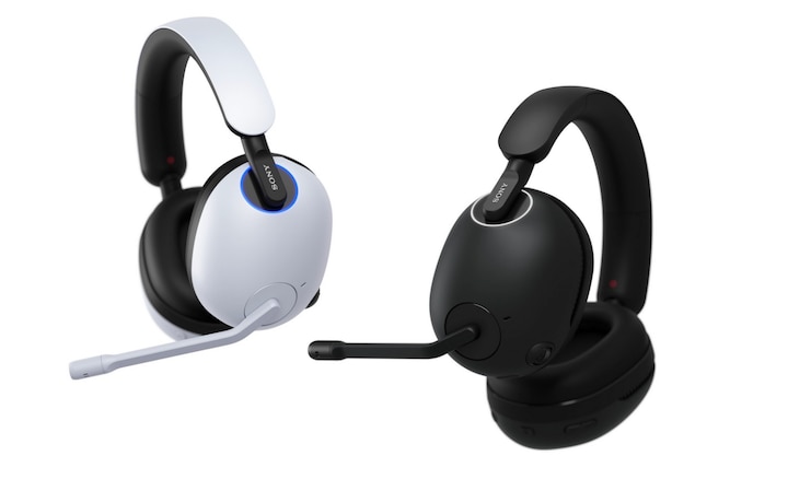 תמונה של אוזניות INZONE H5 בשחור ולבן בזוויות שונות.