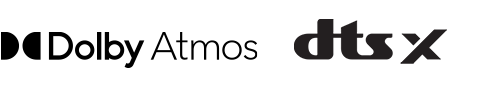 סמלי לוגו של Dolby Atmos®‎ ו-DTS:X™‎