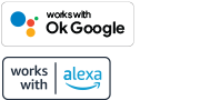 סמלי לוגו עבור עבודות עם Ok Google ועבודות עם Alexa