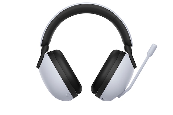מבט מלפנים על אוזניות INZONE H9 המציגות מיקרופון Boom מורם