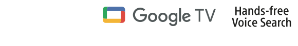 סמלי לוגו של Google TV וחיפוש קולי ללא שימוש בידיים