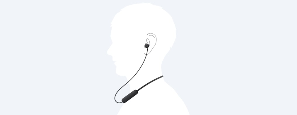 תמונה של אוזניות אלחוטיות WI-C200 בתוך האוזן