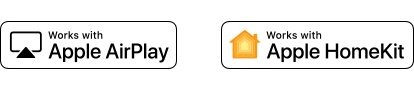 סמלי לוגו של Apple AirPlay ו-Apple HomeKit