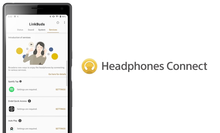 תמונה של הסמל ושל האפליקציה של Headphones Connect