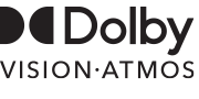 סמלי לוגו של Dolby Vision®‎ ו-Dolby Atmos®‎