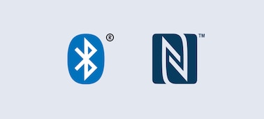 סמלים של ®Bluetooth ו-NFC