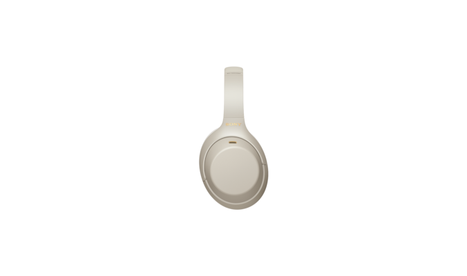 מבט מימין על אוזניות WH-1000XM4 בצבע לבן