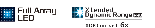סמלי לוגו של Full Array LED ו-X-tended Dynamic Range